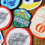 Assorted woven patches with different edge finishes